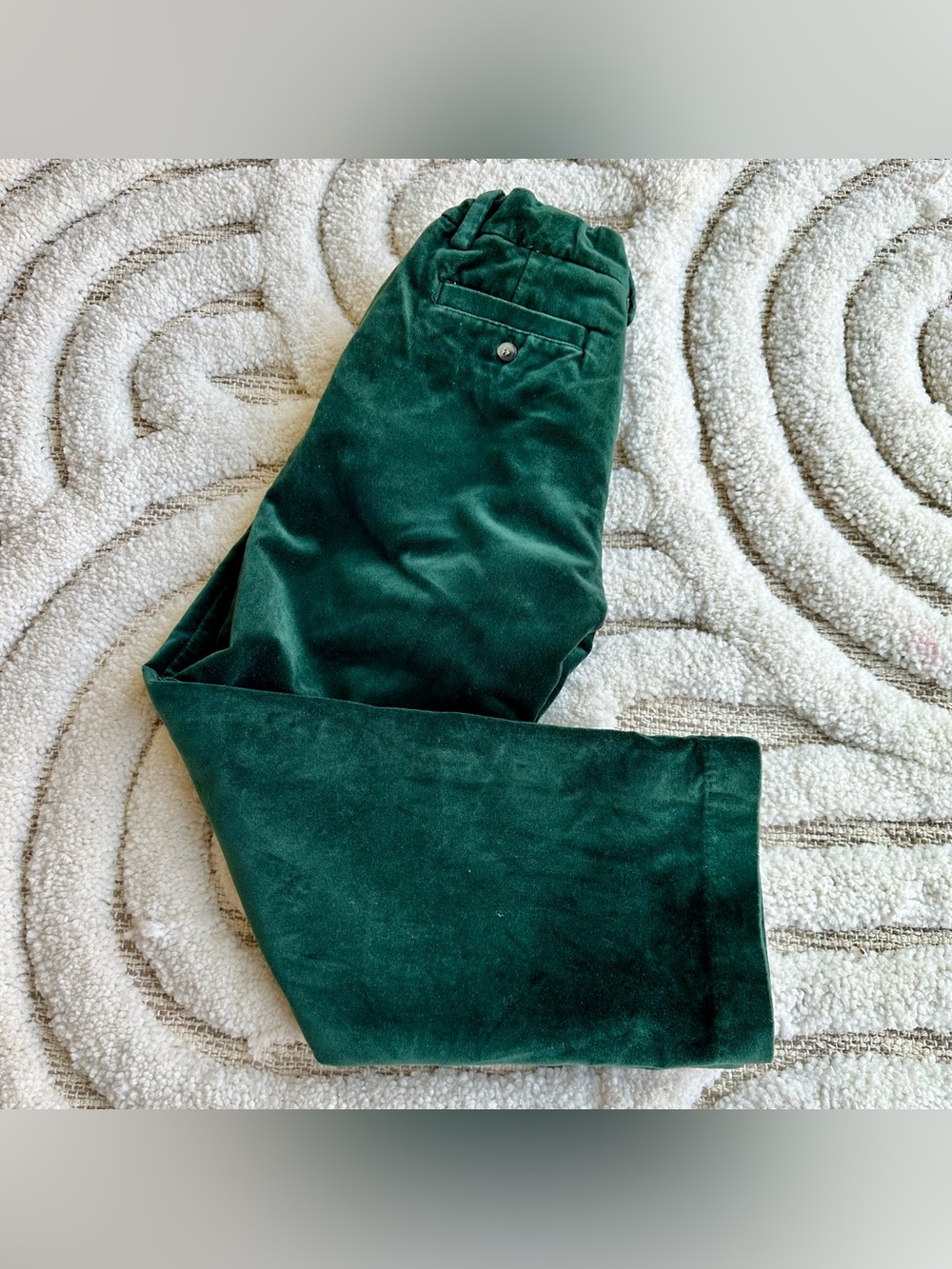 Boys Janie & Jack Pine Green The Velvet Dress Pants | Size 6